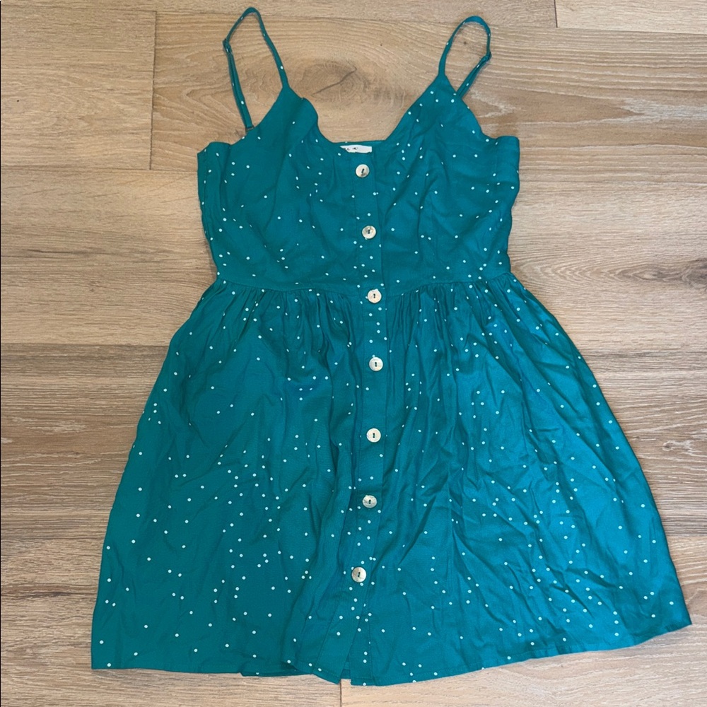 O'Neill Teal Summer Dress with White Dots
